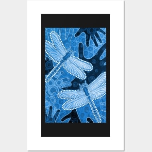 Blue dragonflies Posters and Art